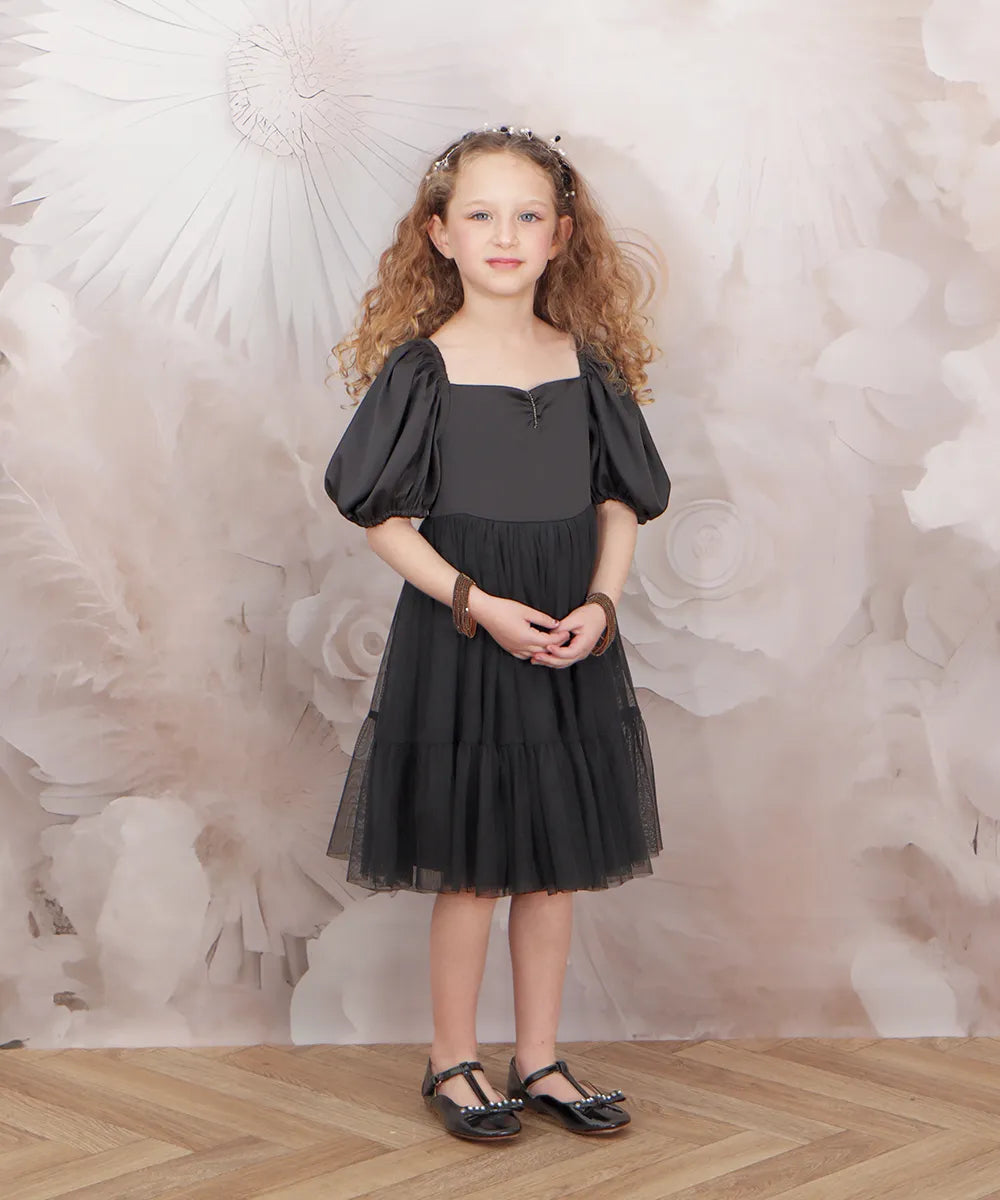 שמלה שושבינה אירוע לילדה שחורה לילי רוז