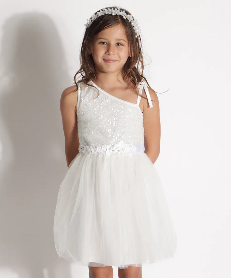 שמלת שושבינה לילדה פייטים