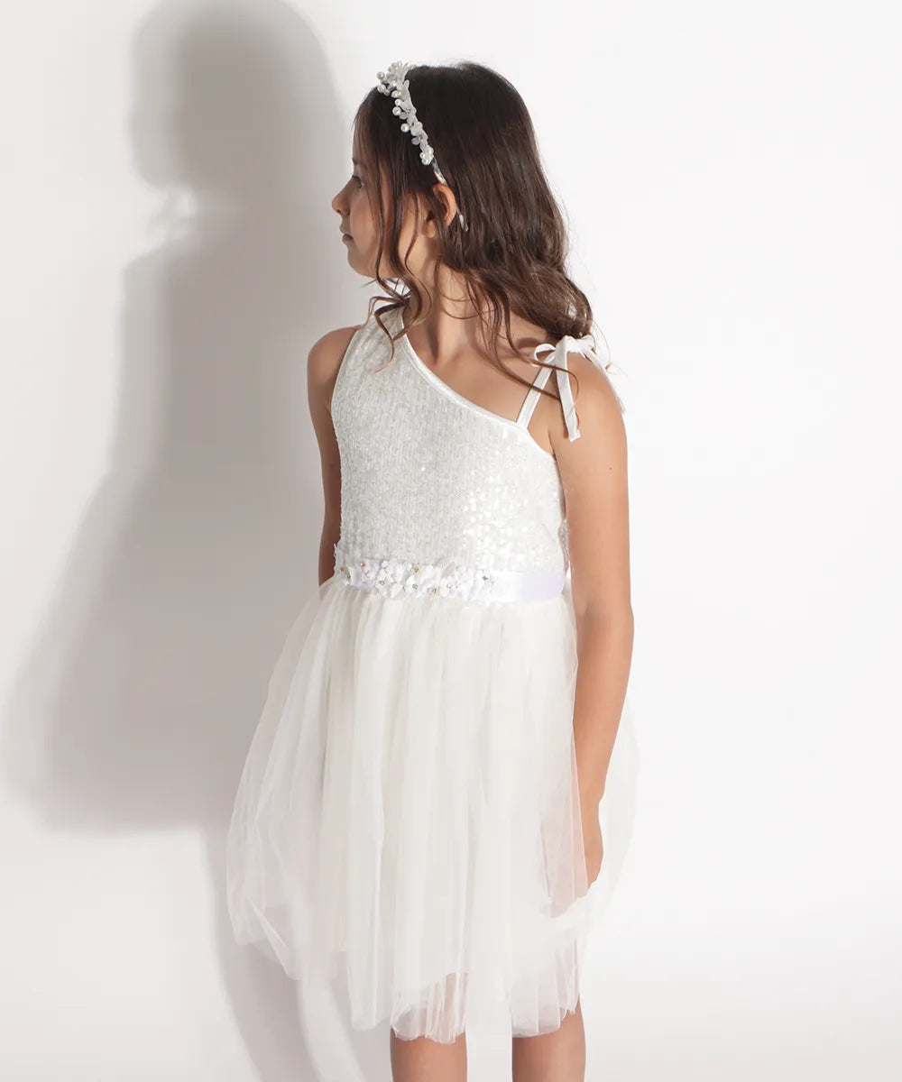 שמלת שושבינה לילדה פייטים