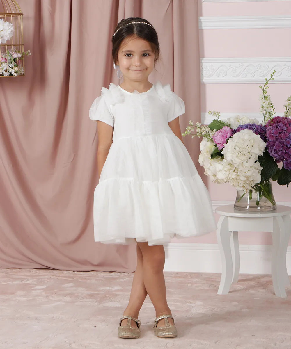 שמלת אניטה לילדה עם חצאית טול ושרוול