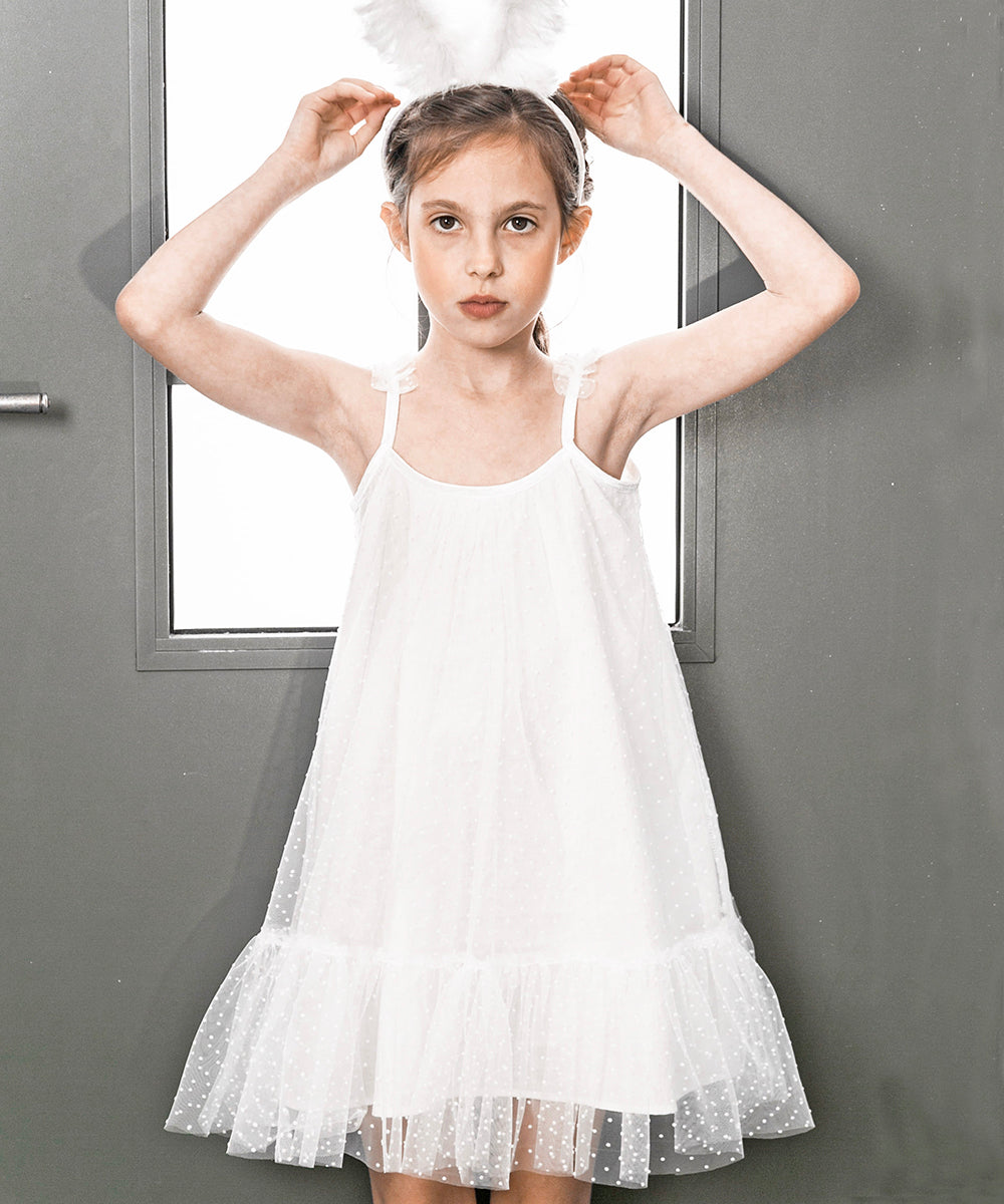 שמלה לבנה חגיגית לילדה, שושבינה, יום הולדת