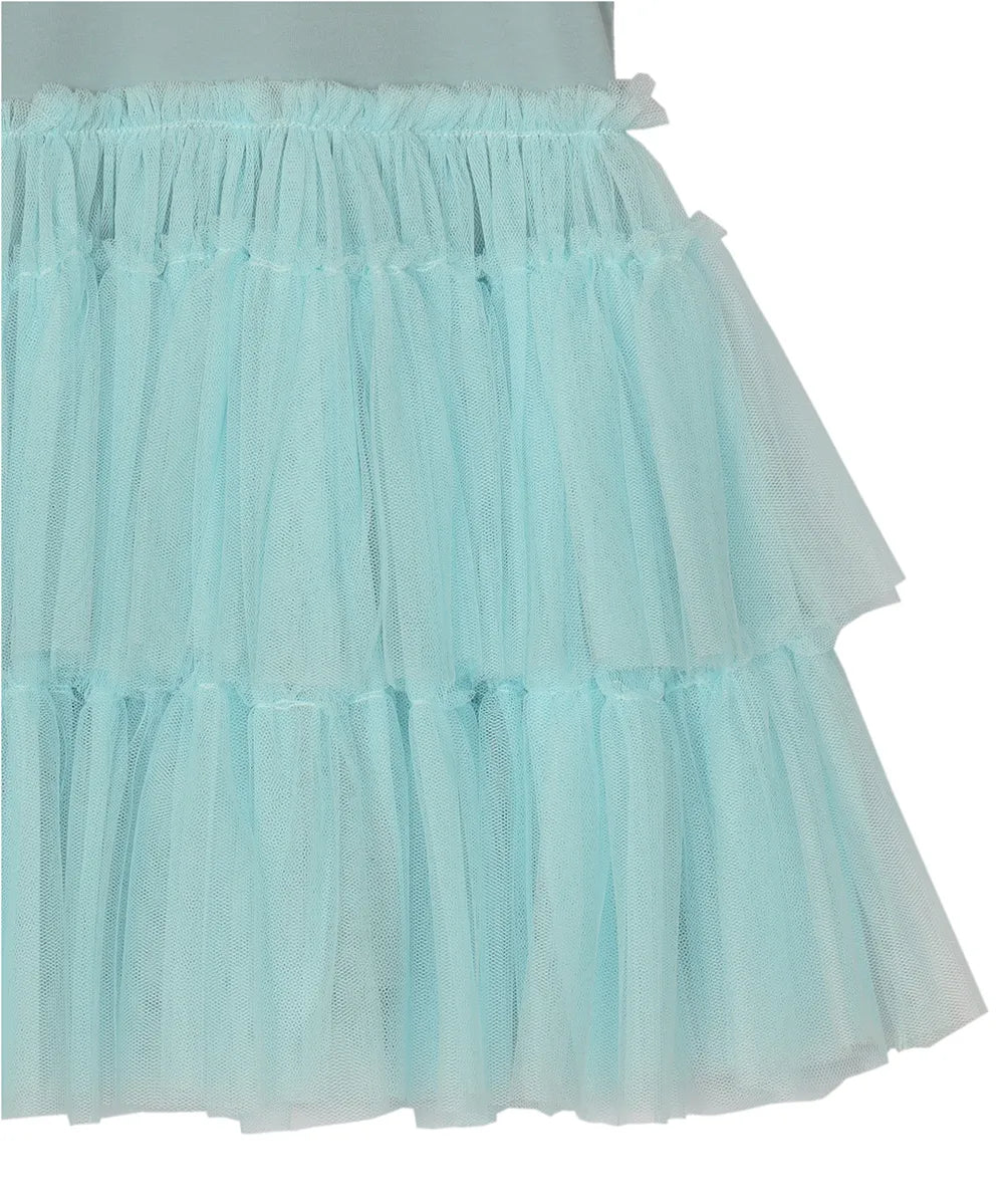 שמלת ביאטריס עם חצאית טול נפוחה בצבע תכלת
