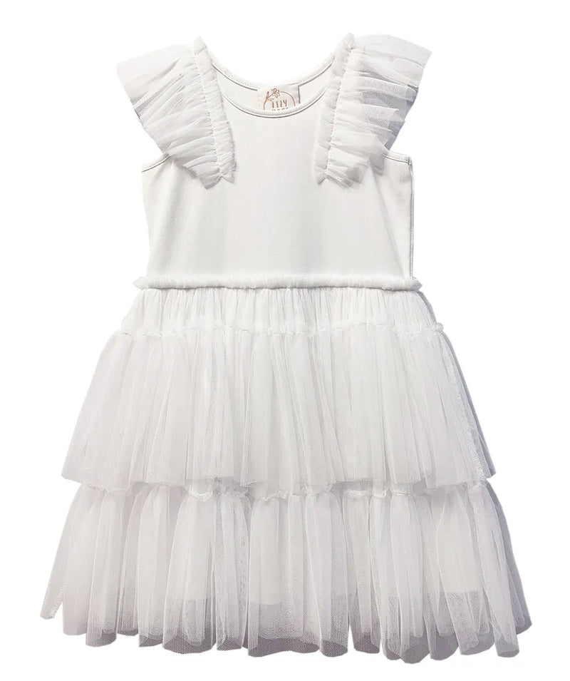 שמלת שושבינה שמלה לילדה, שמלה שושבינה טול לבנה