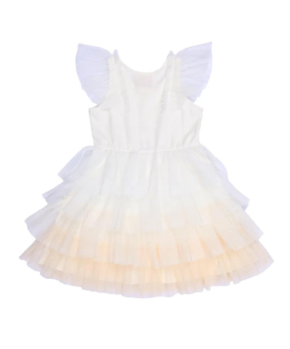 שמלת לוסיה טול קומות בצבע לבן