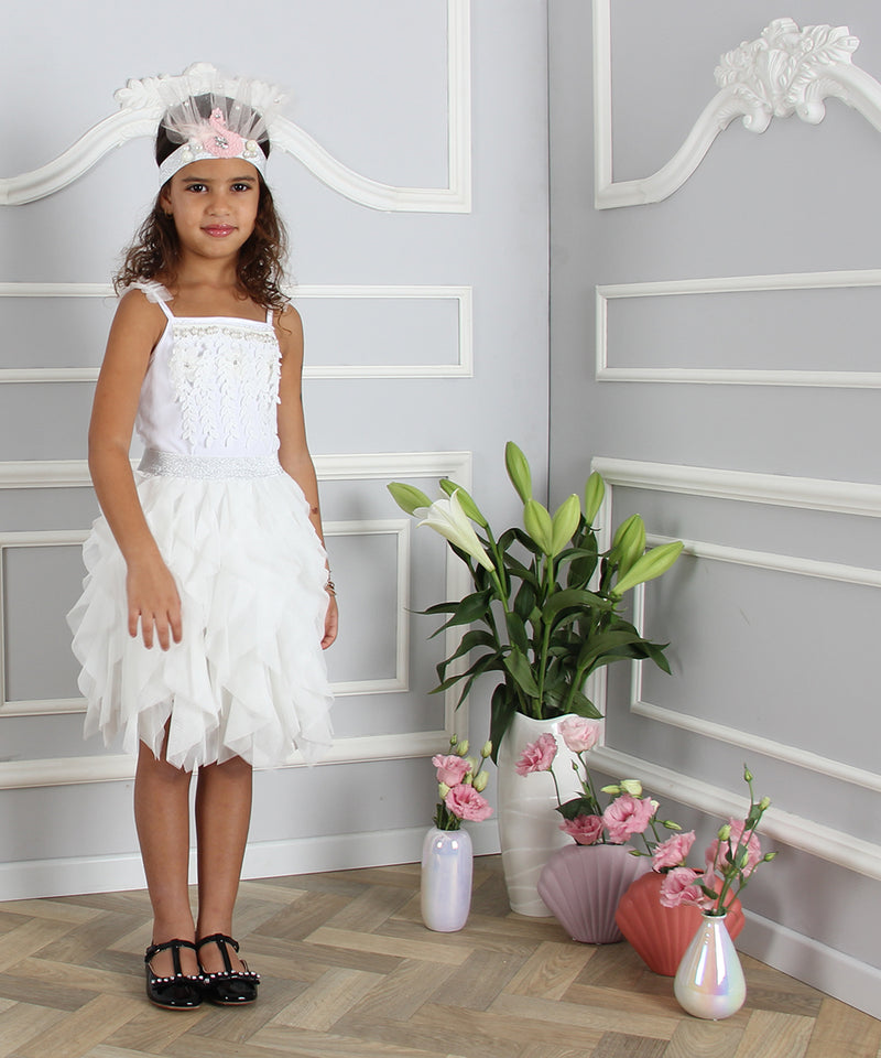 חצאית טול מדהימה לילדה, חצאית מיוחדת לבנה