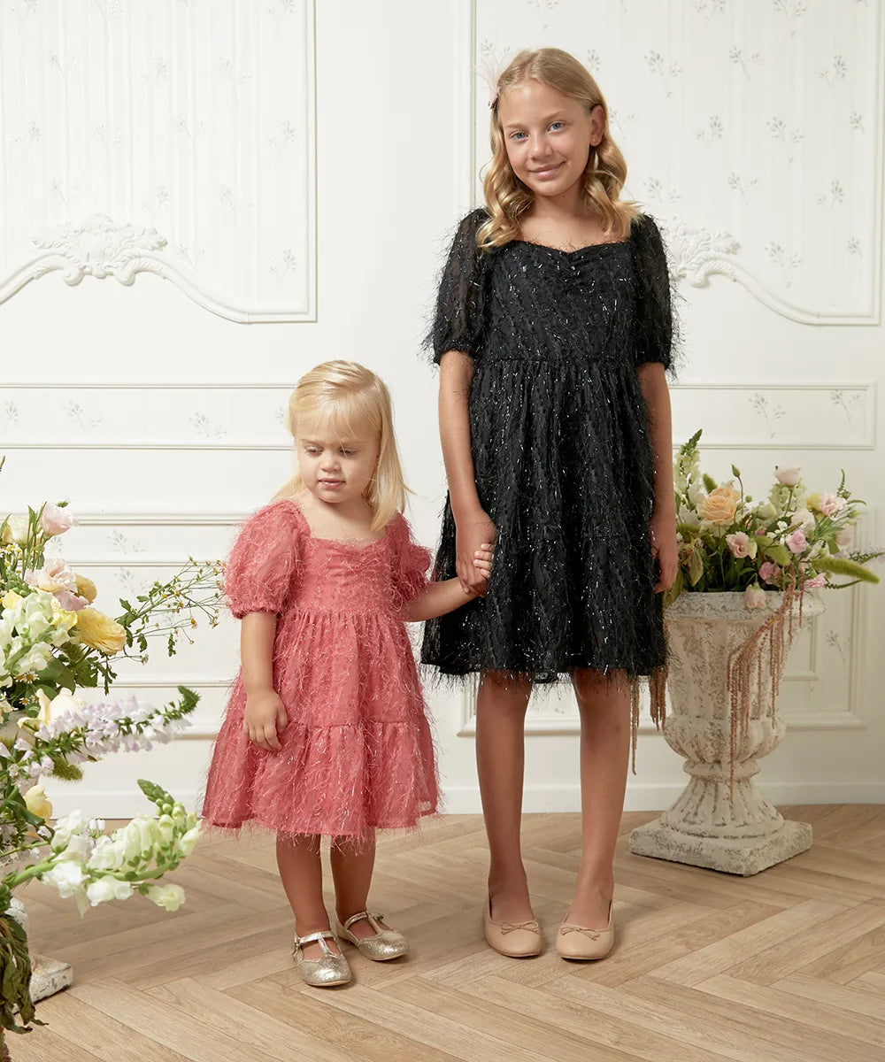 שמלה חגיגת לילדה שמלה לאירוע לילדה שמלה תואמת ילדה ואמא שמלה שחורה ערב לילדה