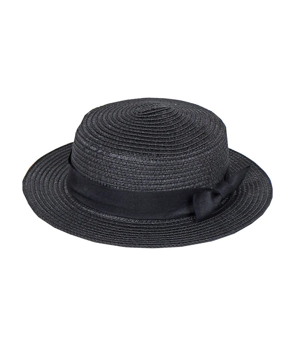 כובע קש ילדה שחור