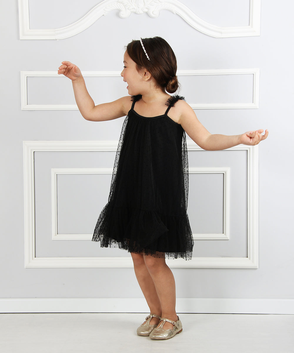 שמלה שחורה חגיגית מגניבה לילדה, שמלה לשושבינה מיוחדת
