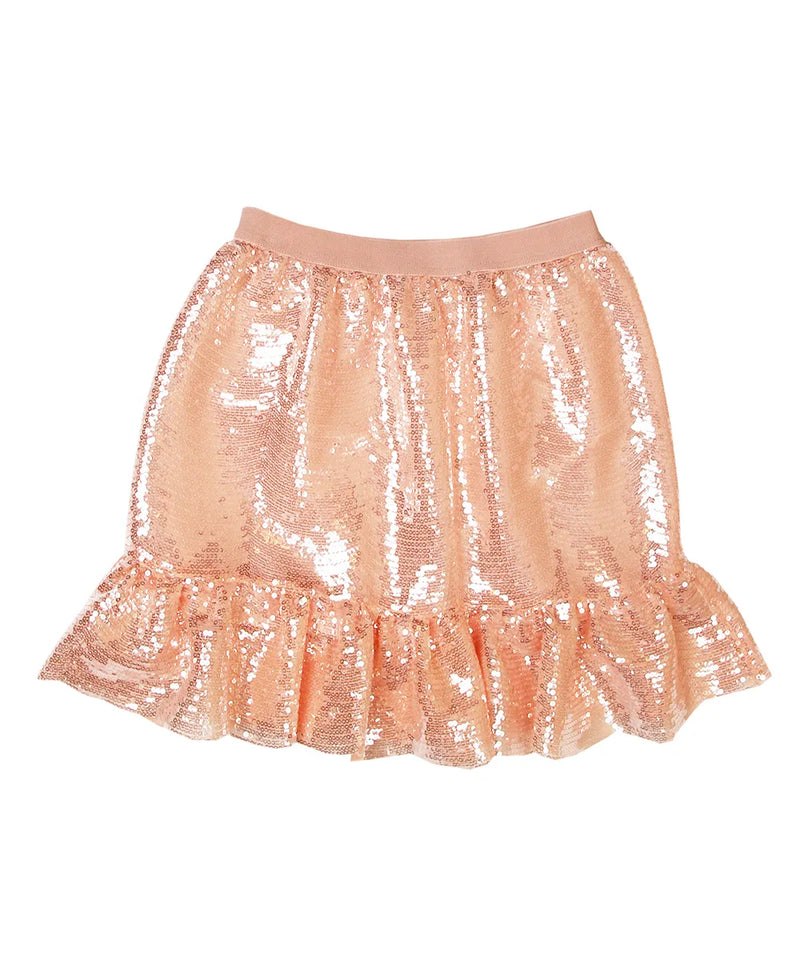 חצאית פייטים לילדה בצבע ורוד אפרסק חגיגית לאירוע חצאית לילדה לאירוע מיוחד מעוצב